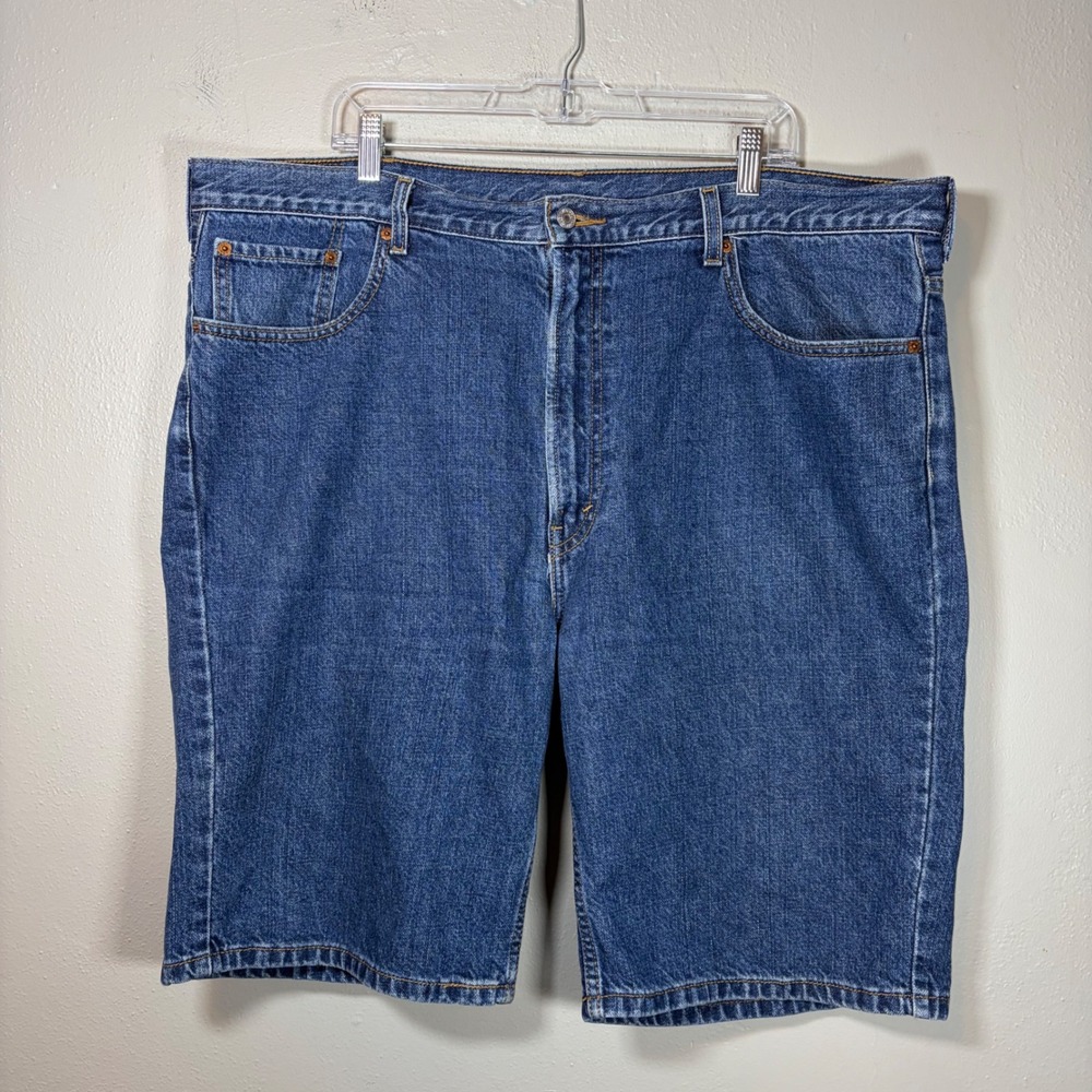 Levis 505 Regular Fit Denim Shorts Mens 42 Medium Wash Blue Cotton Jean Shorts